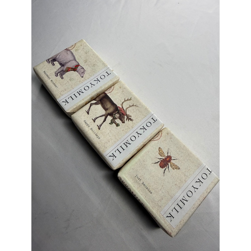 TokyoMilk Margot Elena Perfumed Soap No 20 Set of 3 Polar Bear Reindeer Bee 5oz
